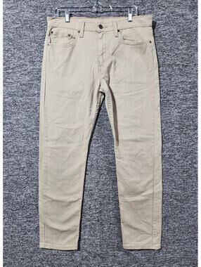 Levi's 502 Tapered Fit Beige Light Wash Denim Jeans Button Zip 5-Pocket Men